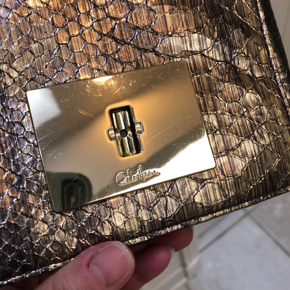 Cole Haan Cross Body Bag, Snakeskin with chain shoulder strap! - Picture 9 of 16